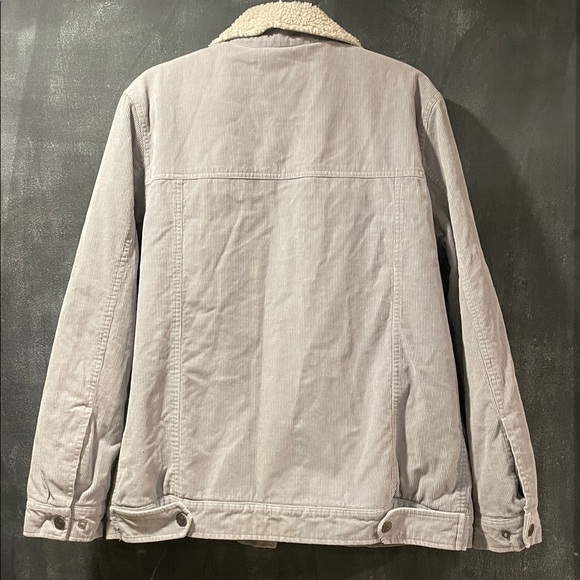 Obermeyer Men's Medium Condor Corduroy Jacket Shale Blue Grey Trucker Bomber - Picture 11 of 16